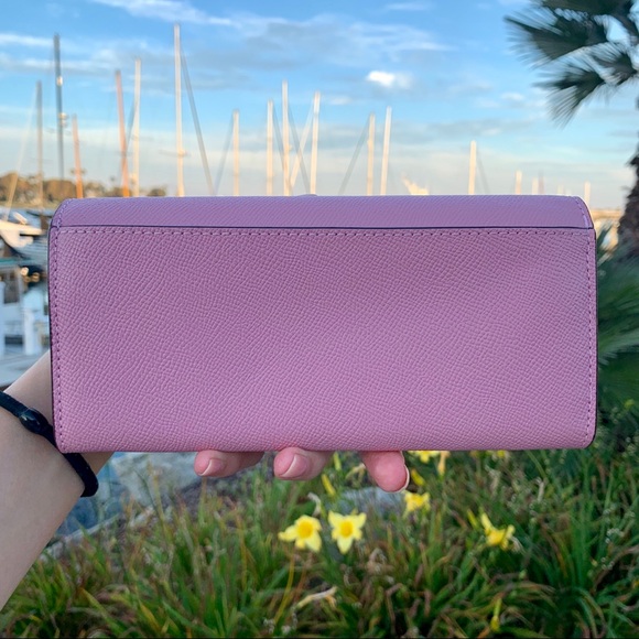 Coach Slim Envelope Leather Wallet w bow turnlock - Picture 5 of 8